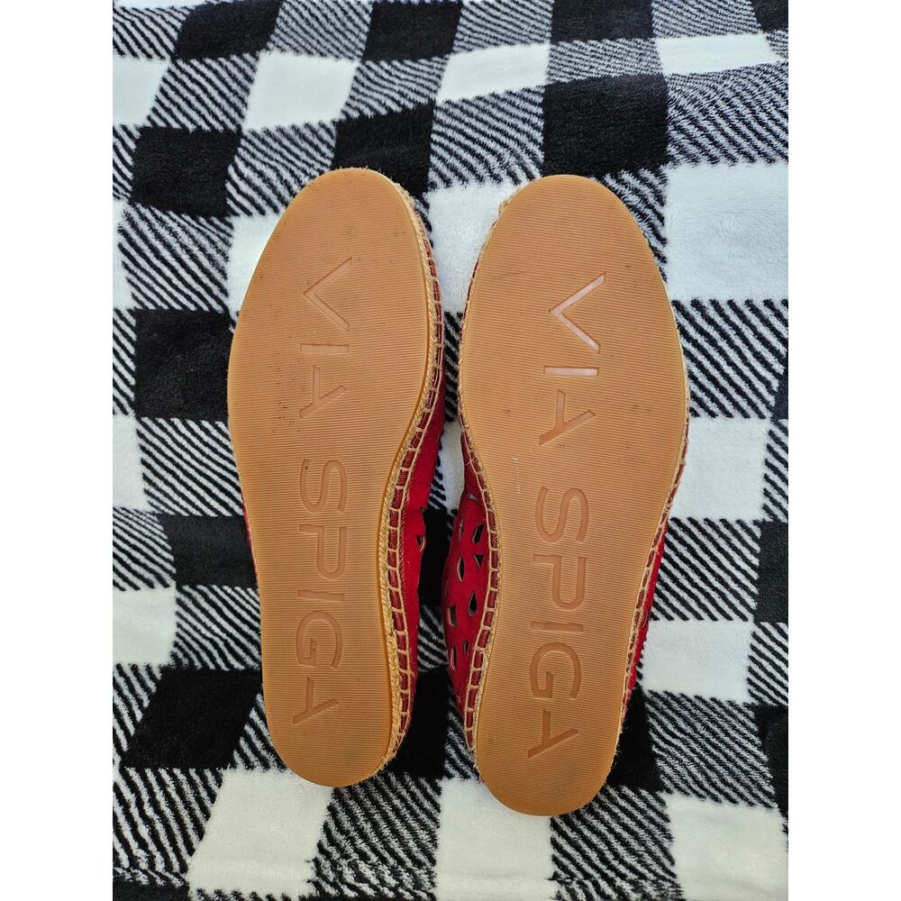Via Spiga Women Bellerose Laser-Cut Espadrille Flat Red Size 8 - Picture 9 of 11